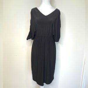 SOLD - Lauren Ralph Lauren Jersey Sexy‎ Black Dress V-neck Cinched Waist Size 4